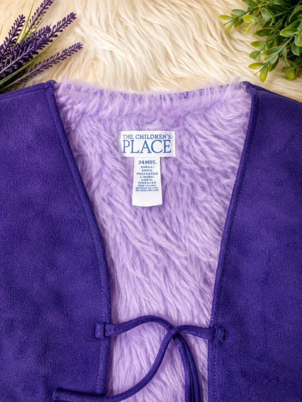 💜 The Children’s Place Purple Faux-Fur Vest